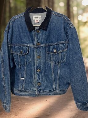 Vintage Marithe Francois Girbaud Jacket Mens M Denim Trucker Corduroy Collar